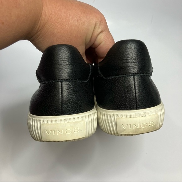 Vince black leather Kirkland slip on shoes size 7.5 - Picture 5 of 7